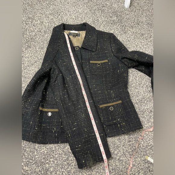 Tahari Arthur Levine Luxe Women’s Black tweed metallic Career office  blazer 12 - Picture 11 of 11